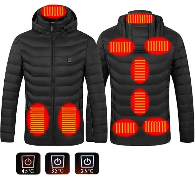 Winter Men Women Thicken Warm USB Heating Cotton Jackets Coat Smart Thermostat image 8