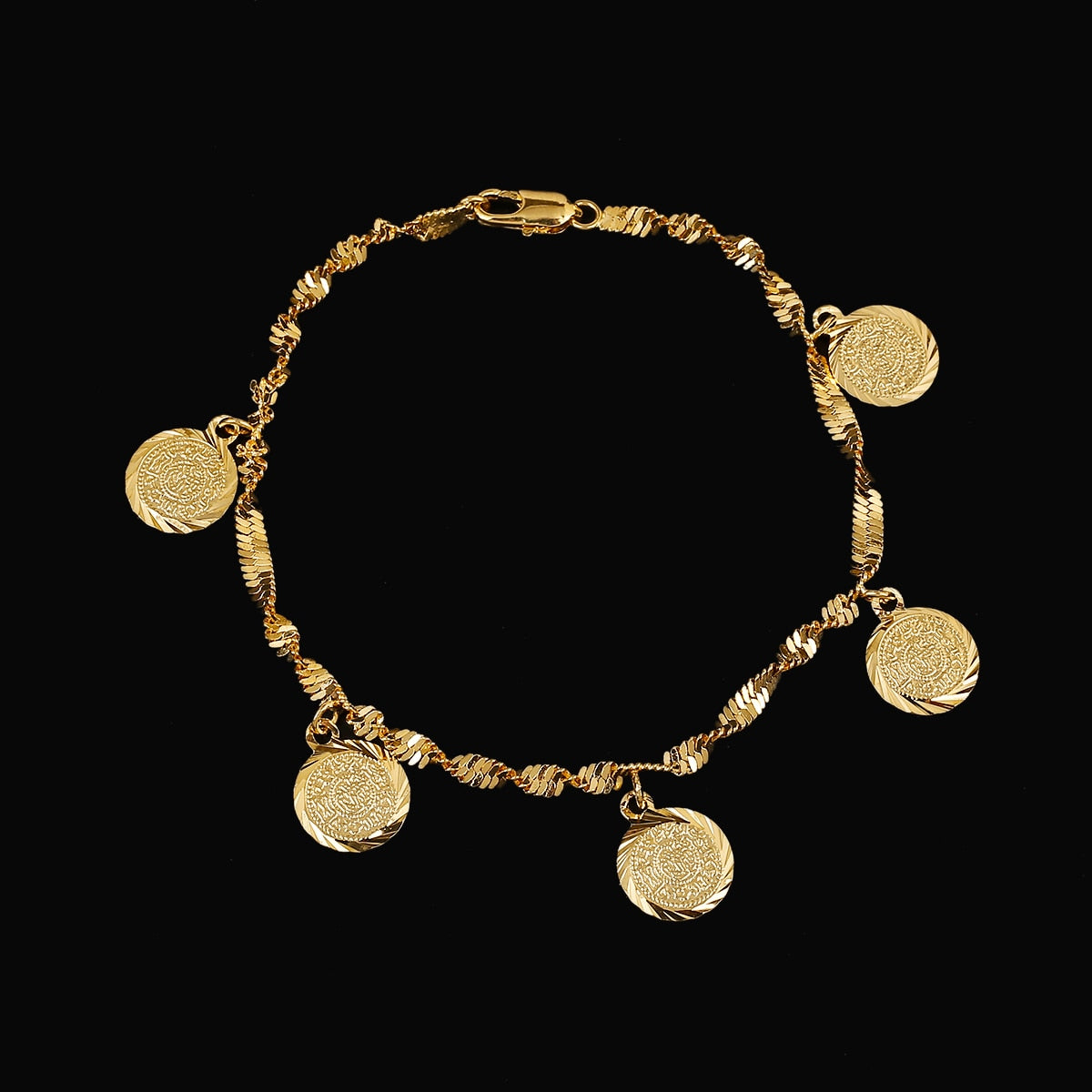 Trendy Money Coin Bracelet Gold Color Islamic Muslim Religious Coins Bracelet image 5