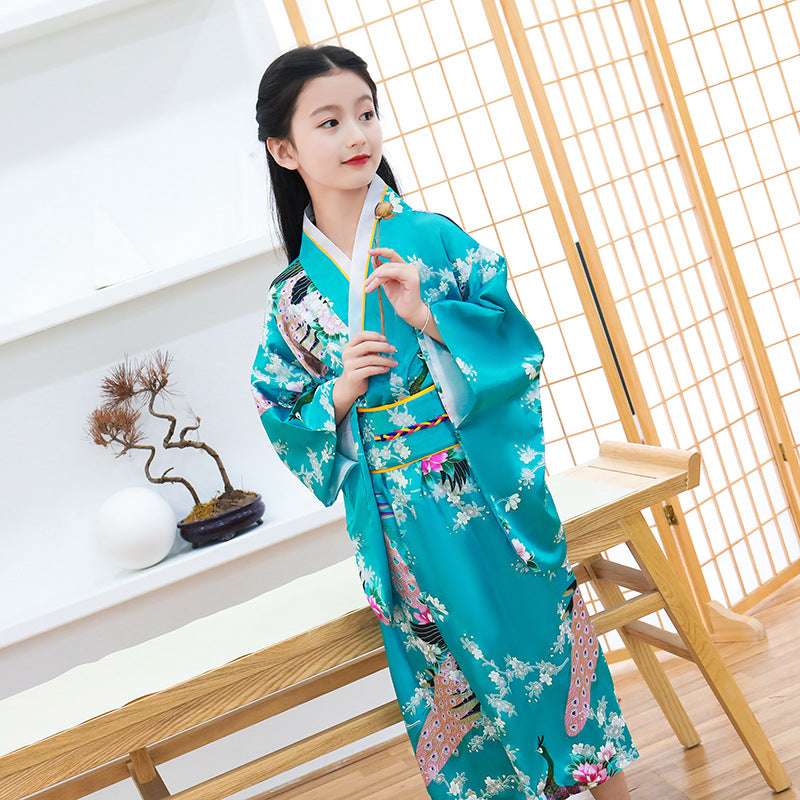 Girls Traditional Kimono Kids Original Ao Dai Yukata Wedding Dress Japanese Yuk image 6