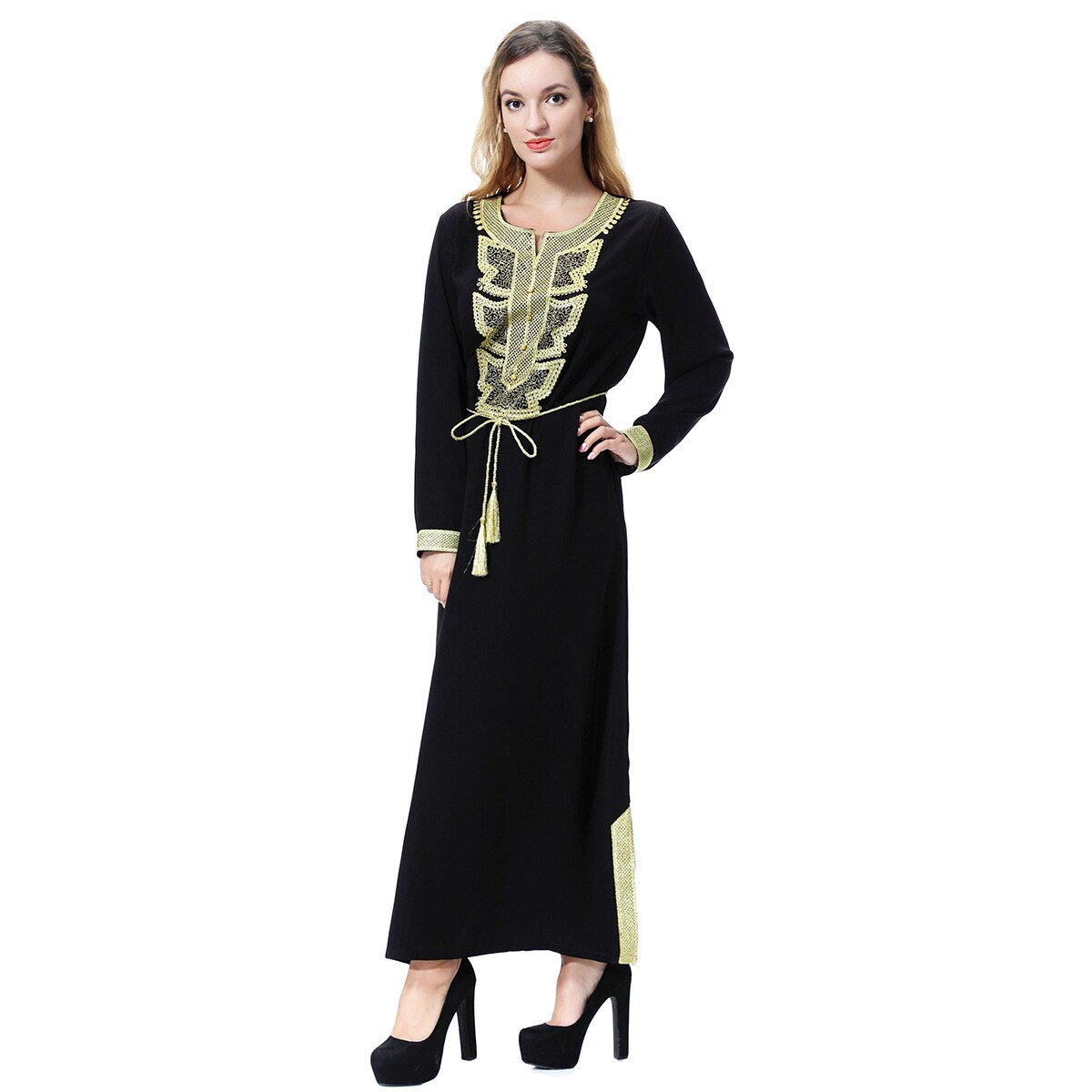 Ramadan Kaftan Dubai Abaya Long Sleeve Muslim African Dresses for Women image 7
