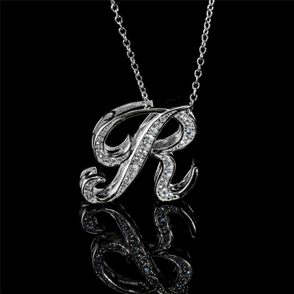 ANDYWEN 925 Sterling Silver Gold Long Chain Alphabet 26 Leter A W Pendant K H I image 29