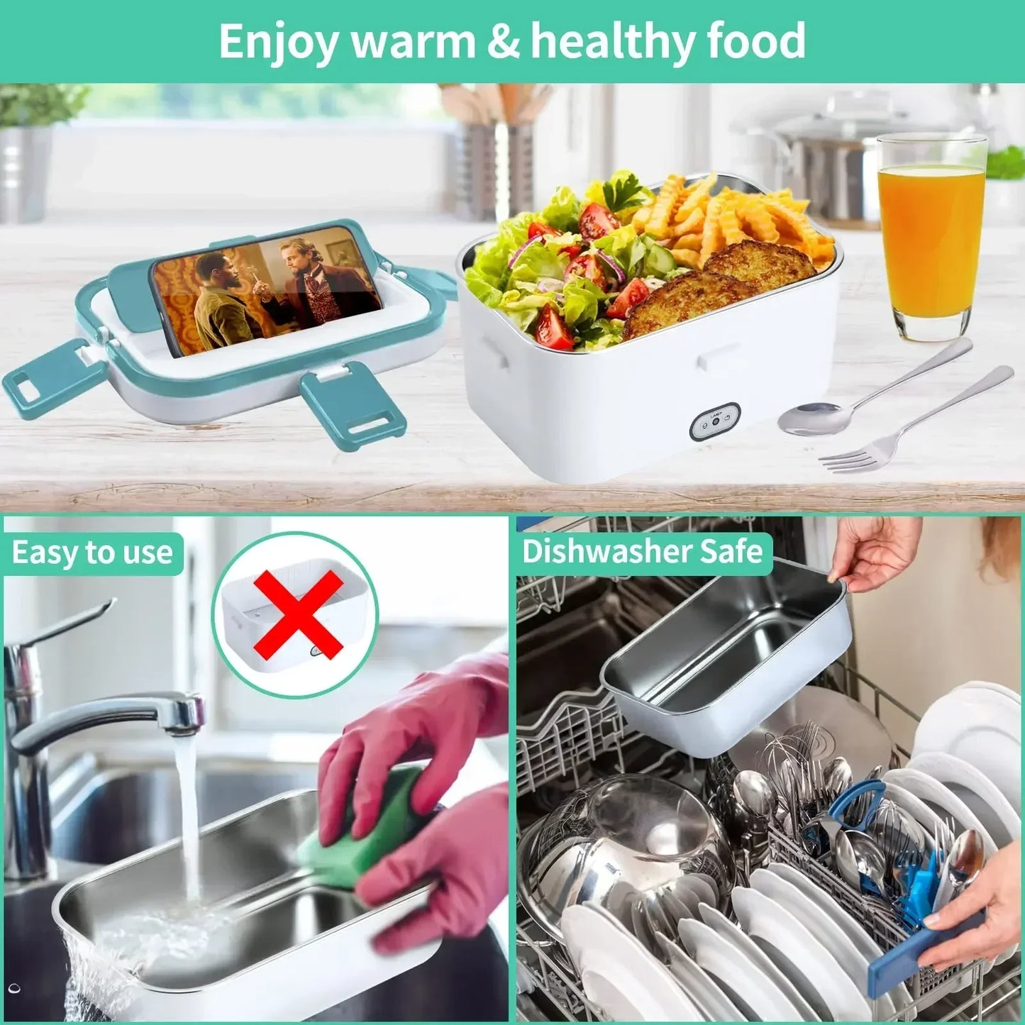 Box 80W Food Warmer Heater Lunch Boxes for Adults for Car/Truck Portable Food H image 6