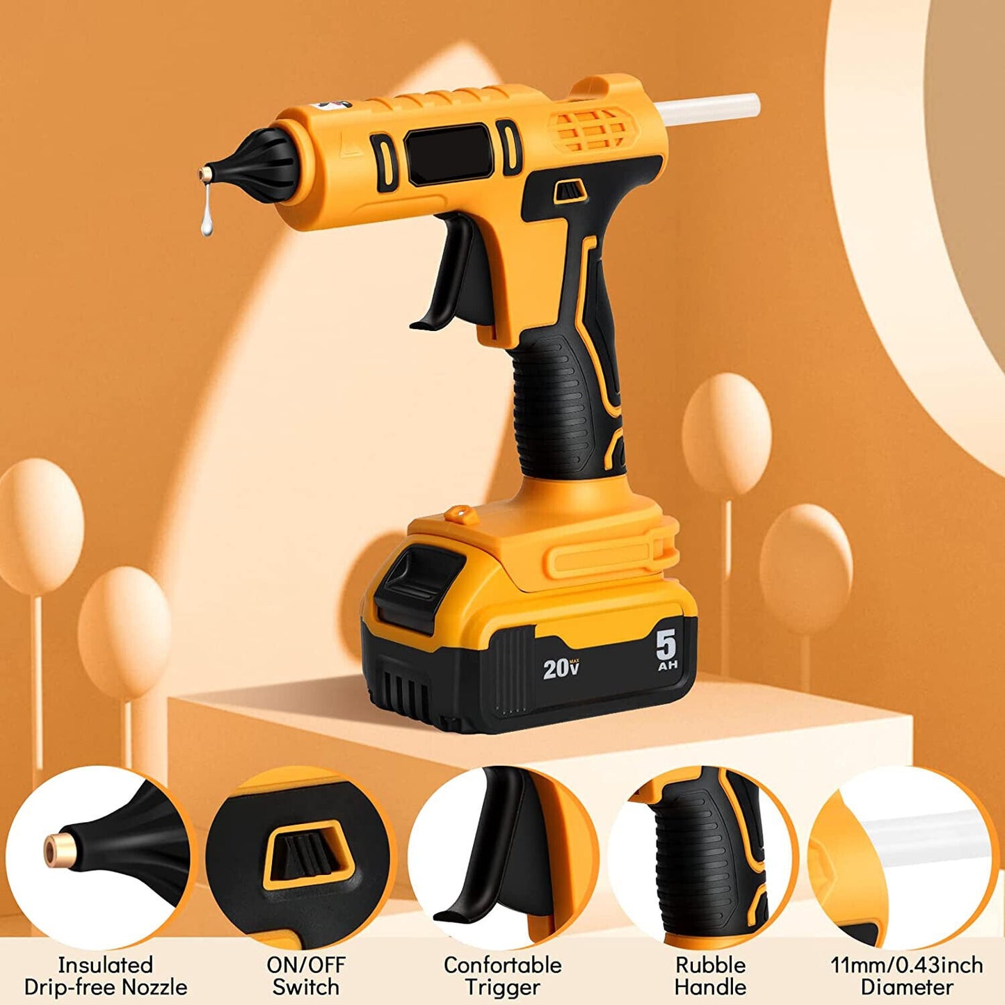 Cordless Electric Handheld Hot Glue Gun Repair DIY Tool Hot Melt Welding Hot Ai image 7