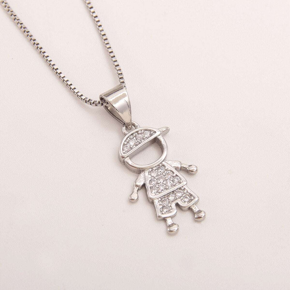 MHS.SUN Fashion Boys And Girls Charm Necklace Gold Plated ZC Zircon Hollow Pend image 11