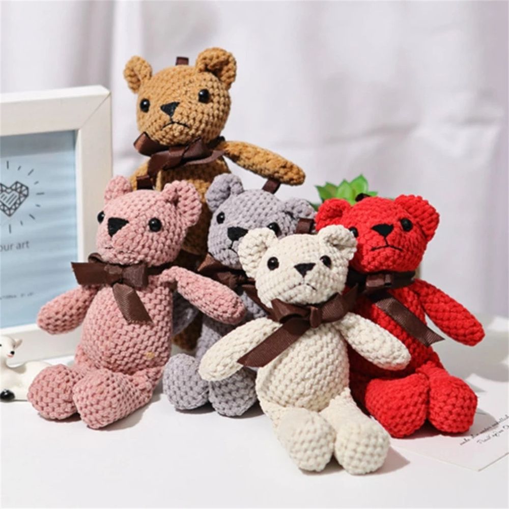 1pcs 15CM Bear Stuffed Plush Toys Baby Cute Dress Key Pendant Pendant Dolls Bi image 1