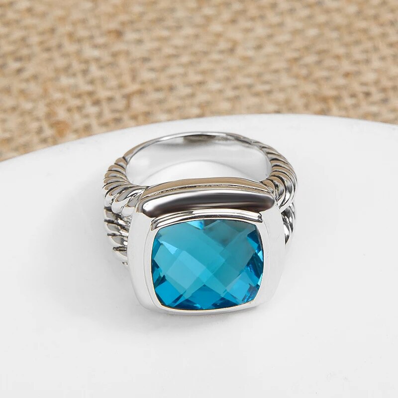 JADE ANGEL 14mm Cubic Zirconia Statement Ring for Women Men Fashion White Gold image 9