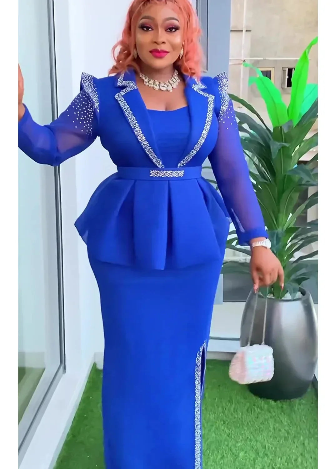 Plus Size African Party Dresses for Women Dashiki Ankara Wedding Evening Gown S image 4