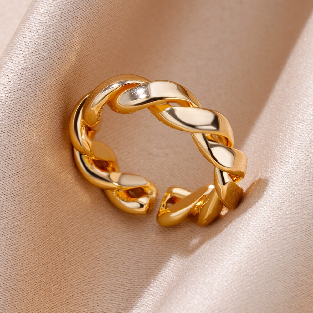 Stainless Steel Rings for Women Aesthetic Sunflower Gold Plated Wedding Couple image 31