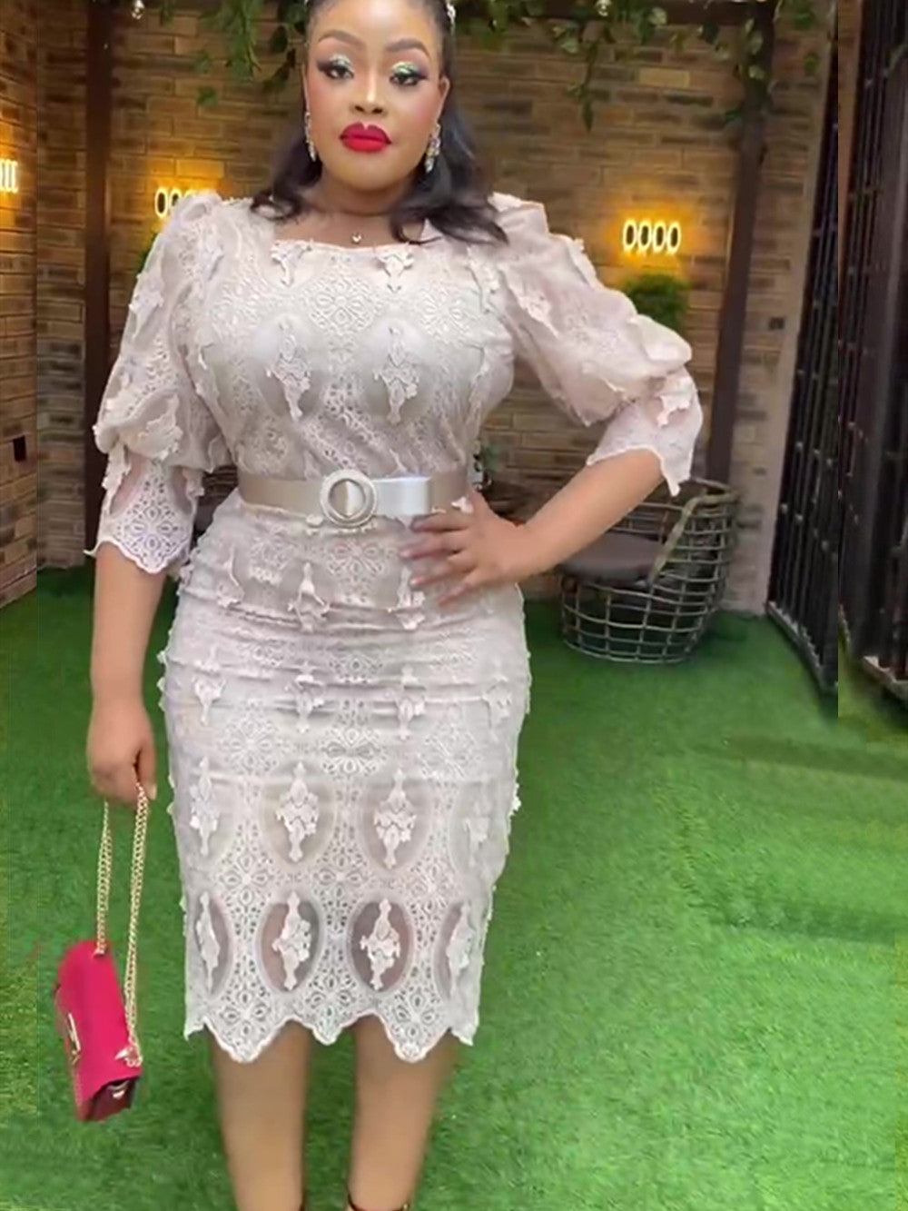 Plus Size African Party Dresses for Women Dashiki Ankara Lace Wedding Evening G image 0