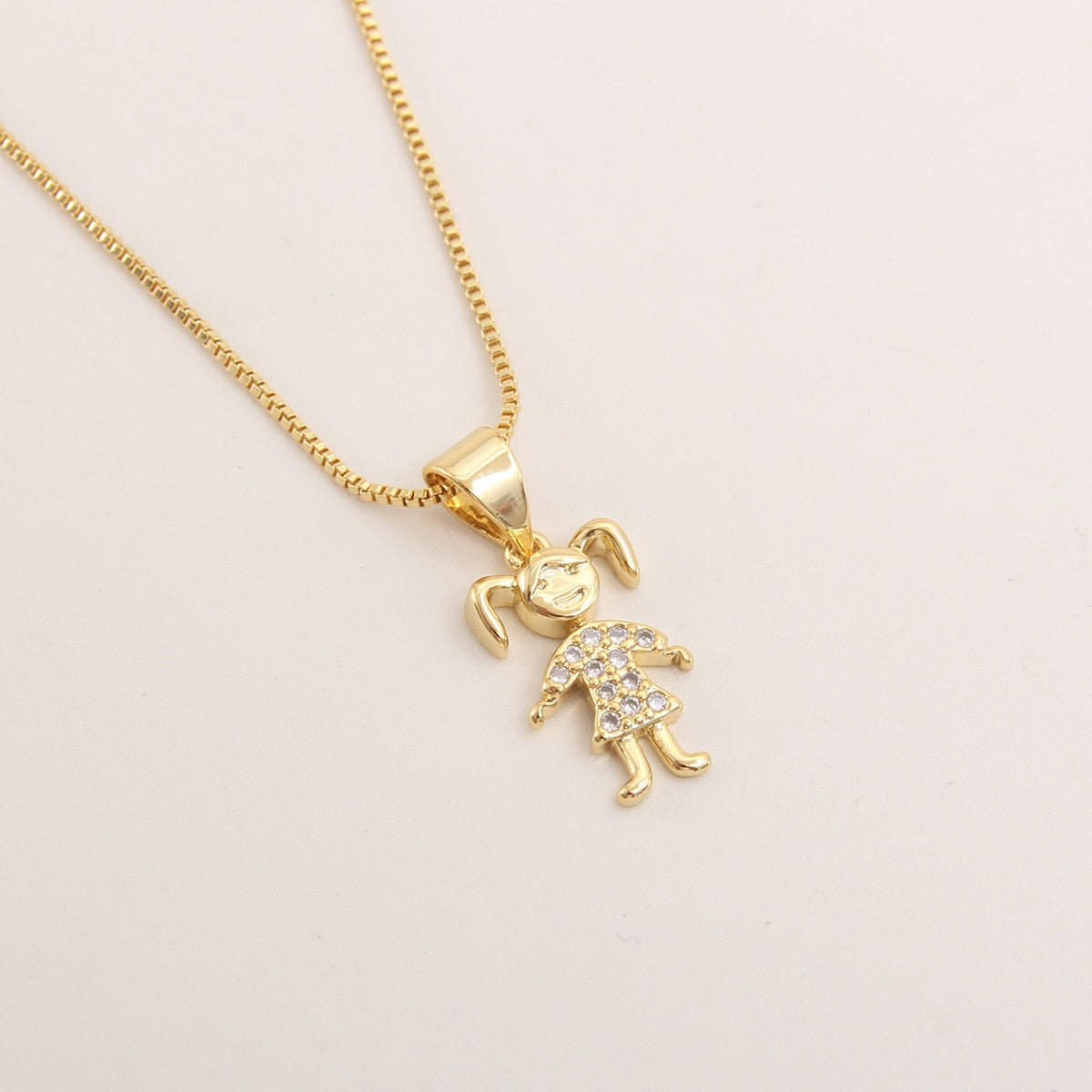 MHS.SUN Fashion Boys And Girls Charm Necklace Gold Plated ZC Zircon Hollow Pend image 5