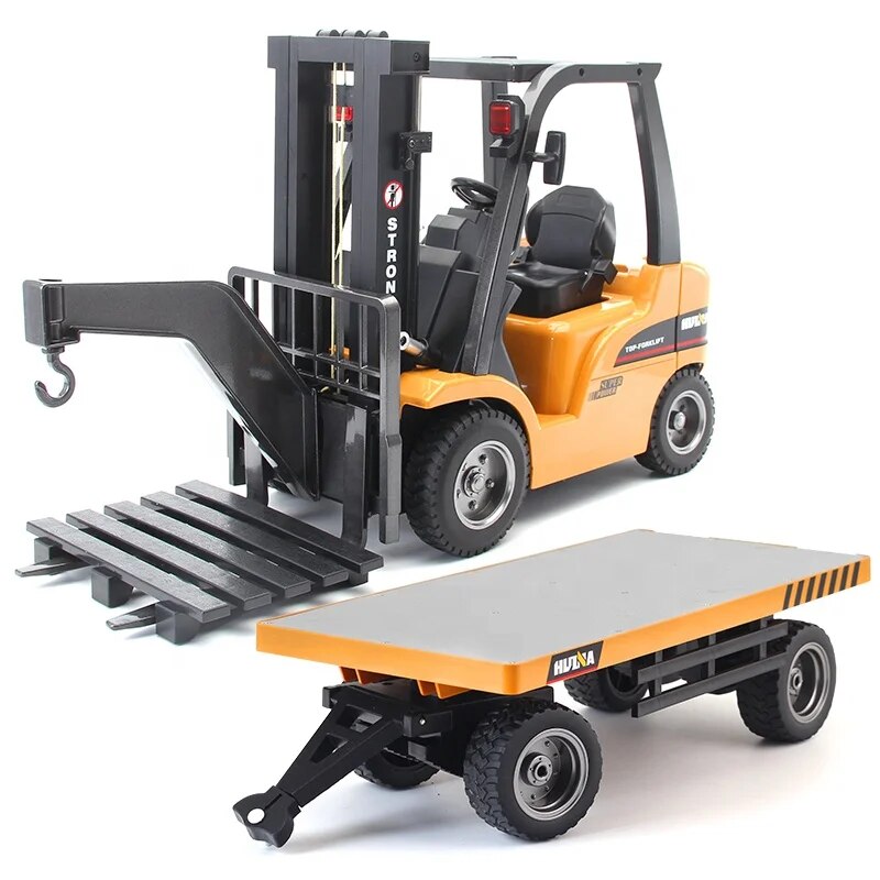 1/10 scale 10 channels 2.4GHz Huina 1576 BIG Remote Control Forklift With Flatb image 2