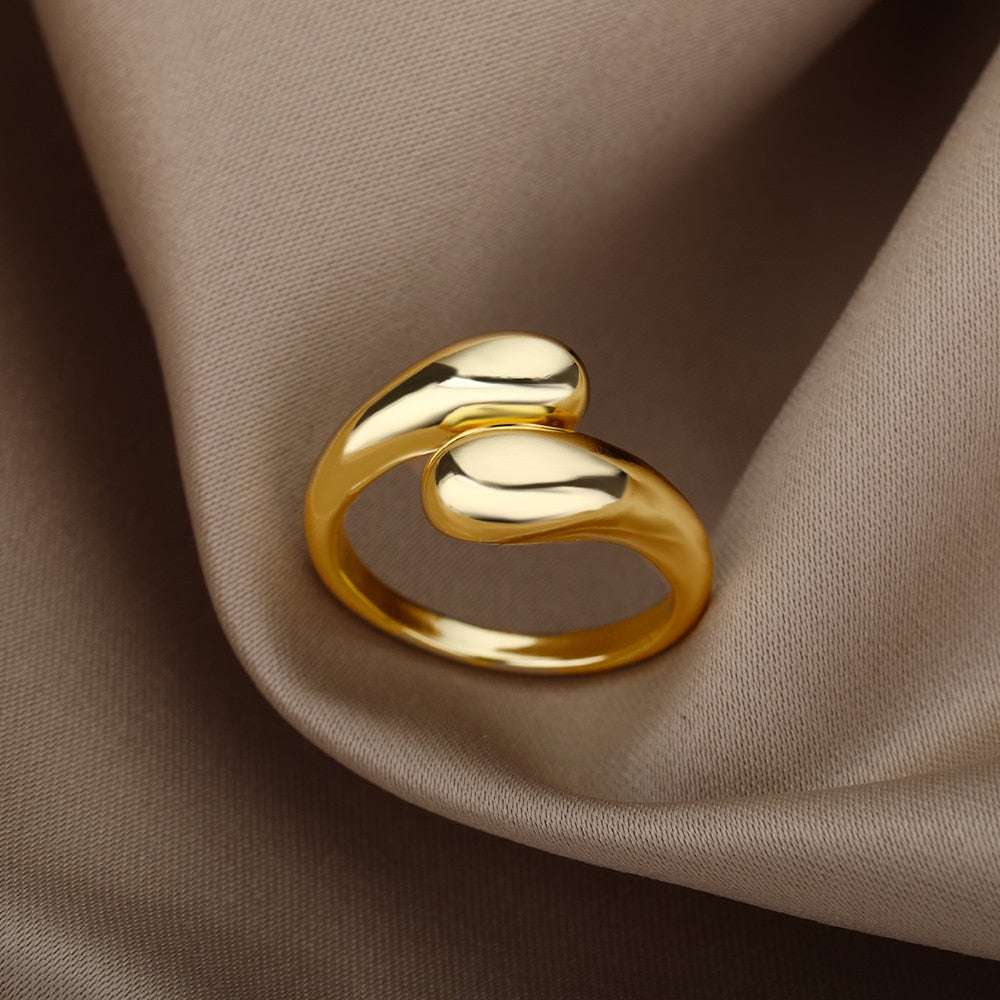 Stainless Steel Rings for Women Aesthetic Sunflower Gold Plated Wedding Couple image 12