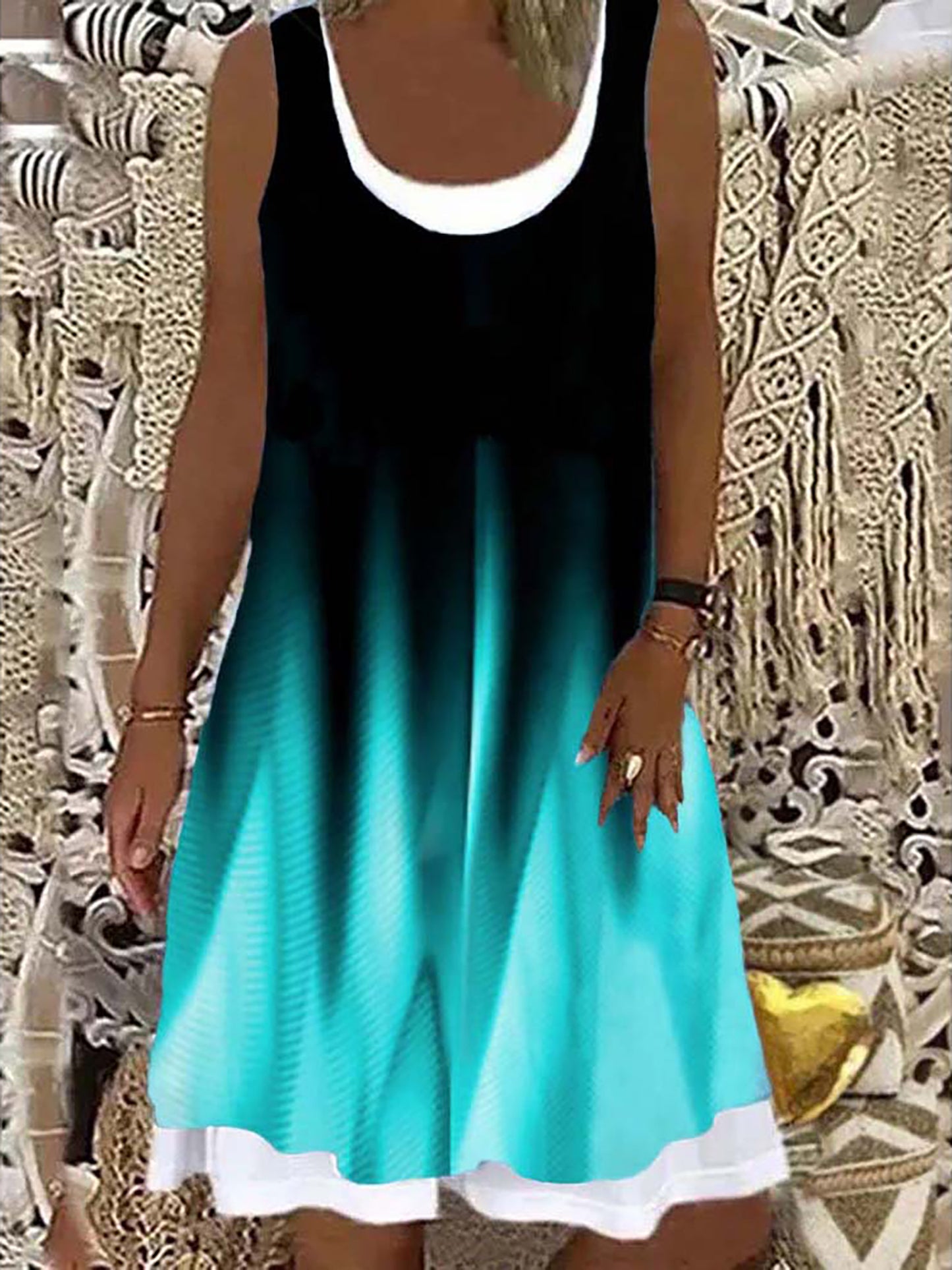 2024 Europe and the United States spring and summer new women's print splicing image 4