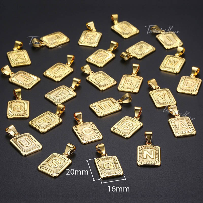 Initial Letter Pendant A-Z 26 Charm For Women Men Gold Color Silver Color image 2