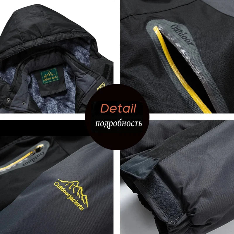 Winter Men Warm Outdoor Jackets Coats Men Waterproof Thick Fleece Jackets Men O image 8