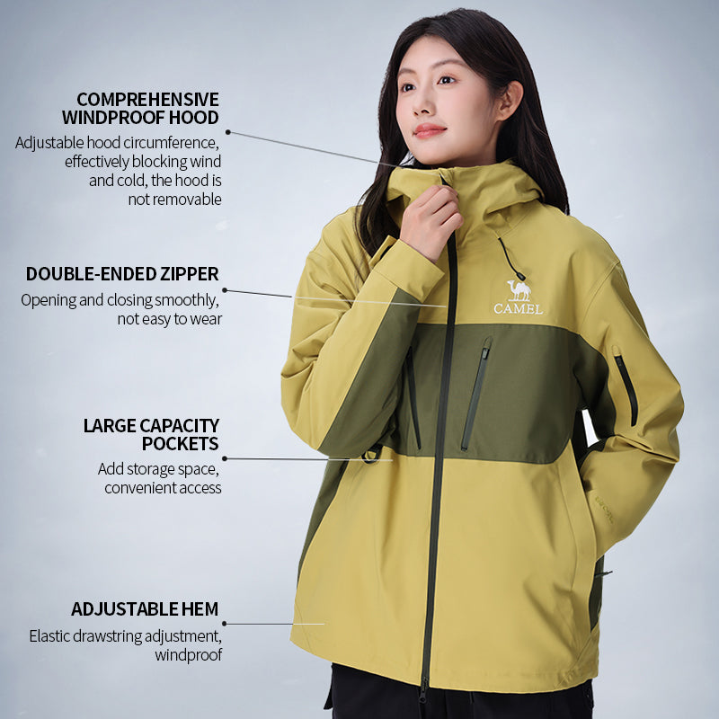 GOLDEN CAMEL Hiking Jackets Men Women Windbreakers Three-in-One Plush Fleece Ja image 9