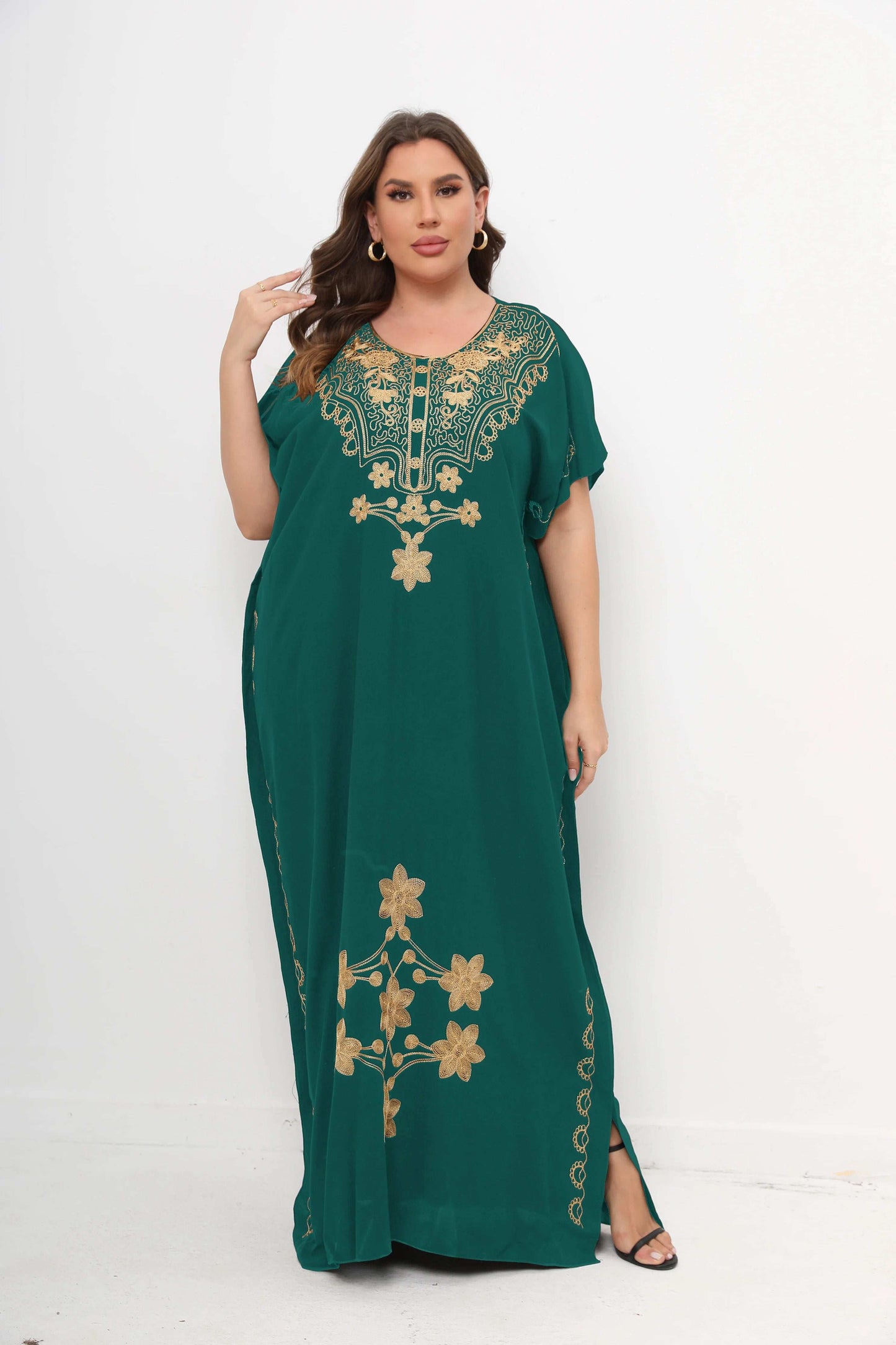 New African Plus Size Women Dashiki Abaya 100% Cotton Maxi Dresses For Women Sh image 4