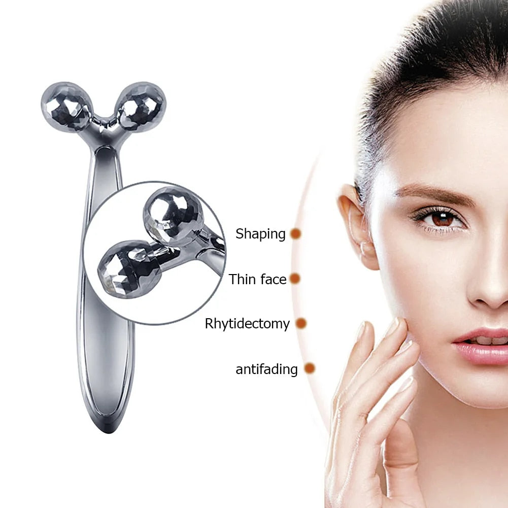 3D Roller Massager Face Massage Y Shape 360 Rotate Thin Face Body Shaping Relax image 1