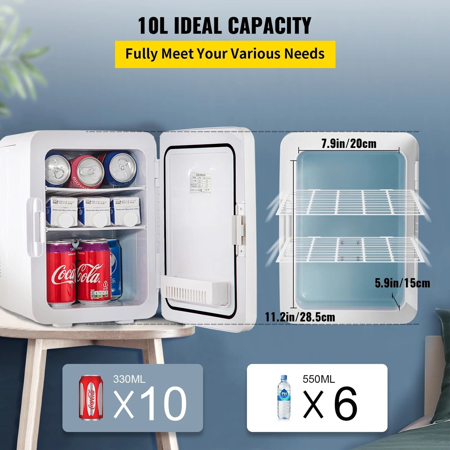 VEVOR 10L Mini Fridge Car Refrigerator Portable Freezer Cooler and Warmer Stori image 8