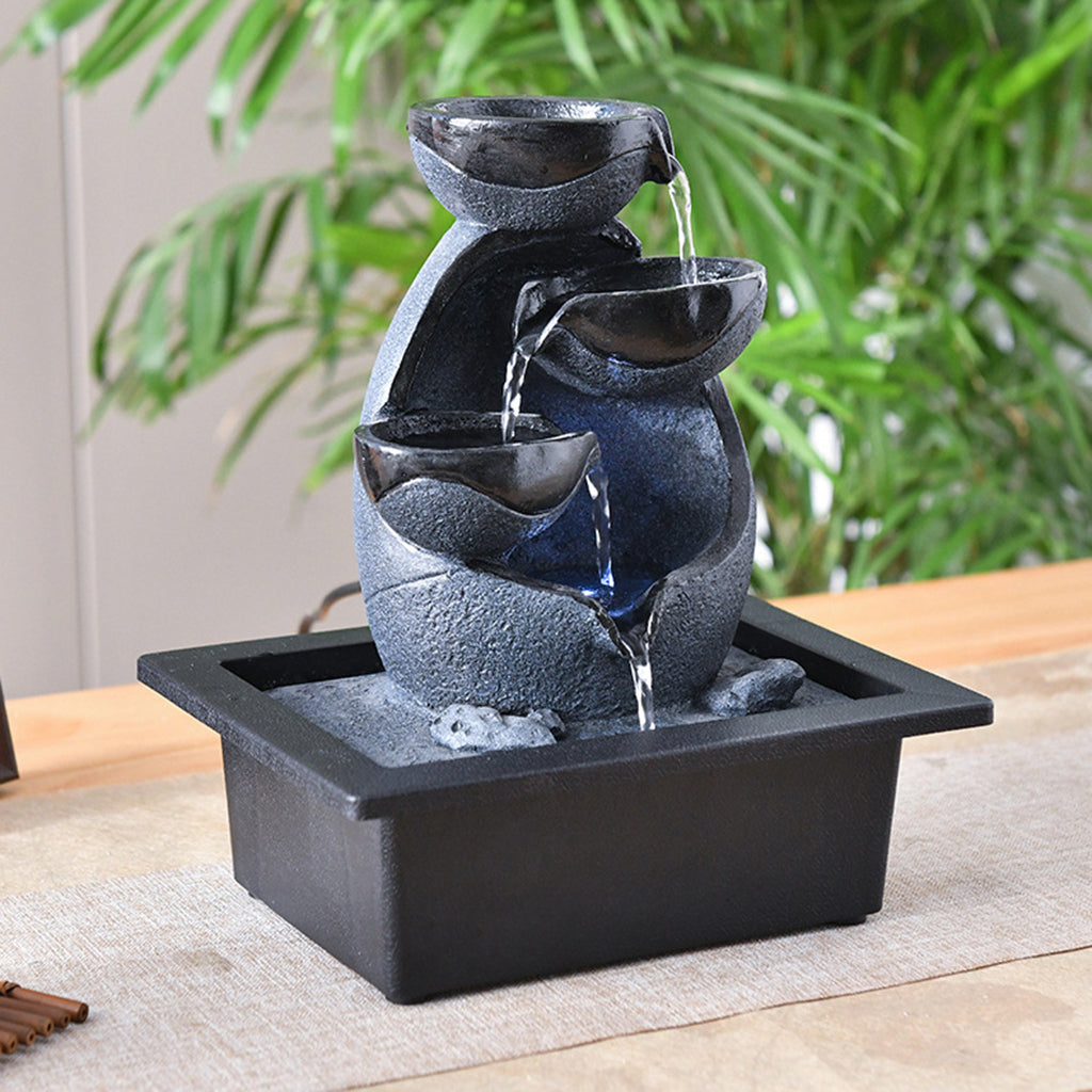 Tabletop Water Fountain Fortune Outdoor Waterfall Landscape Living Room Decorat image 7