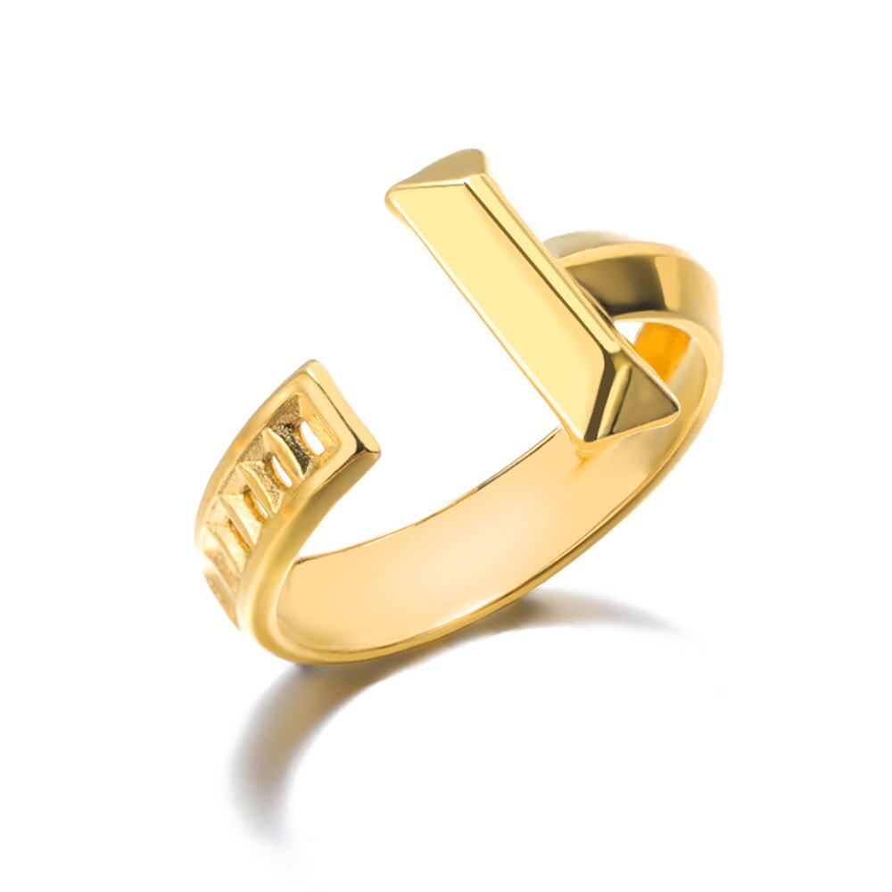 GATTVICT Punk Cross knight Open Stainless Steel Queen Rings Minimalist Gold image 4