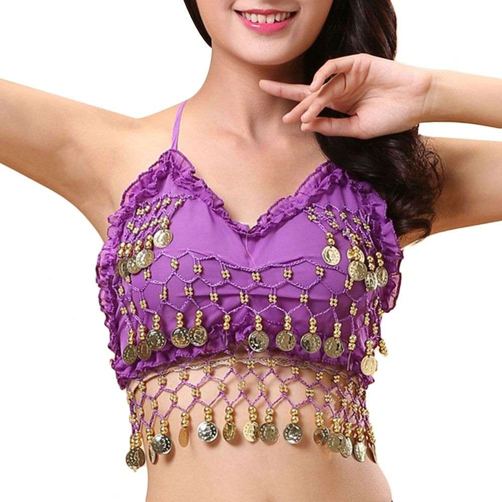 For Thailand/India/Arab Dance Wear Tassel Nightclub Halter Bra Belly Dance Bra image 0