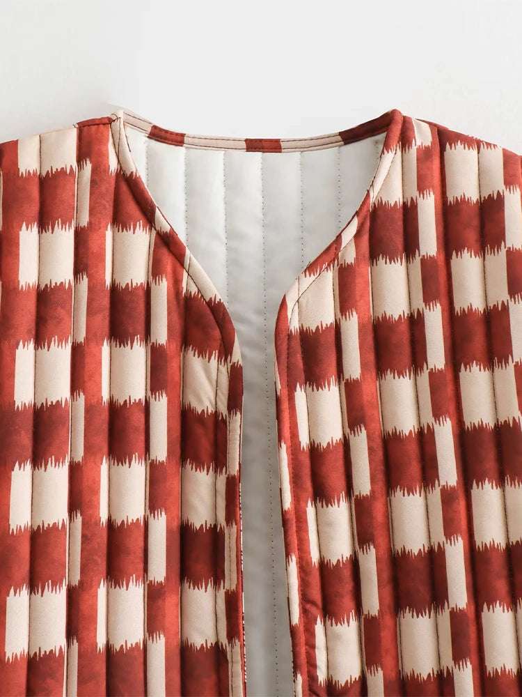 Willshela Women Fashion Printed Sleeveless Jacket Waistcoats Vintage V-Neck Ves image 7