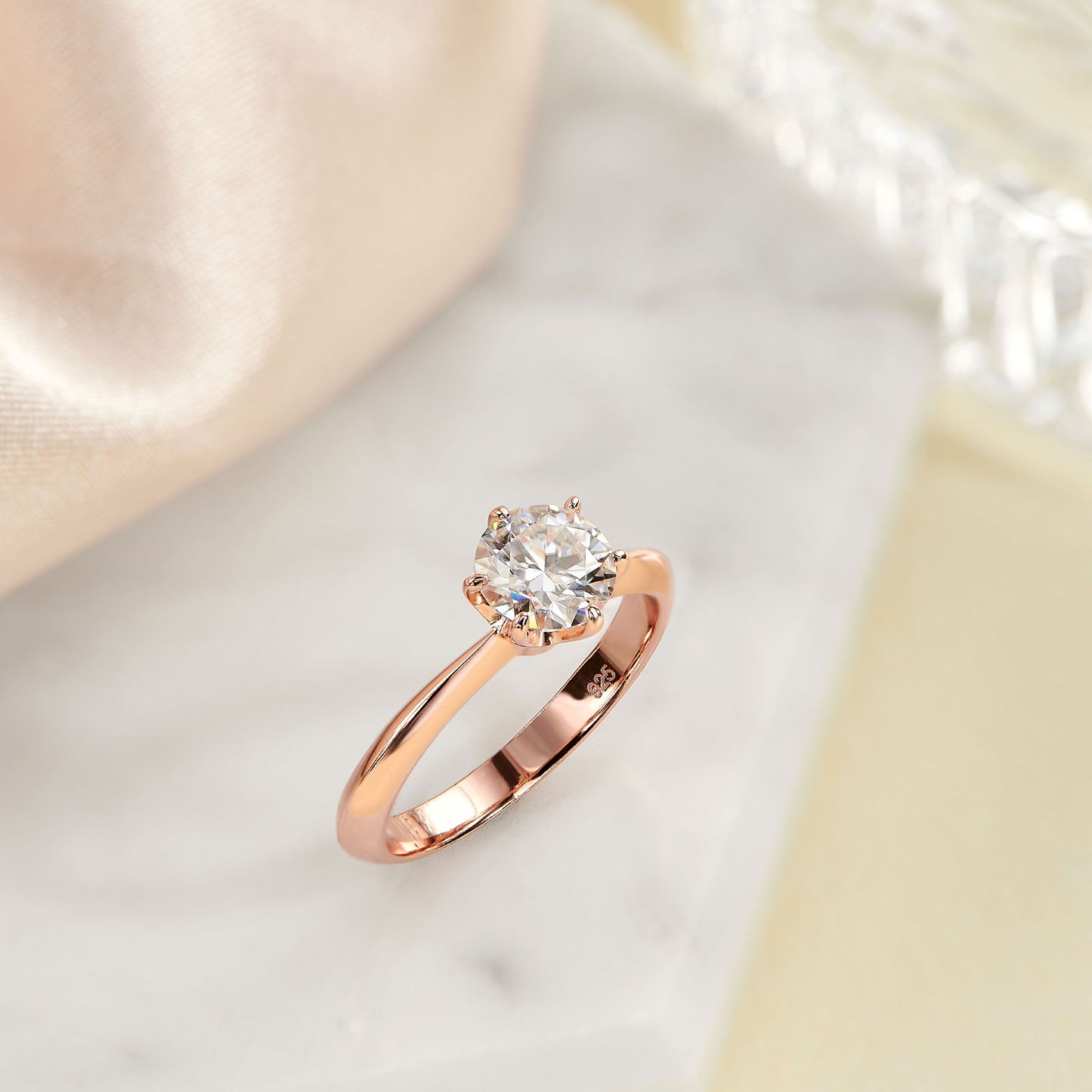 Newshe Yellow & Rose Gold Solid 925 Sterling Silver Wedding Engagement image 5