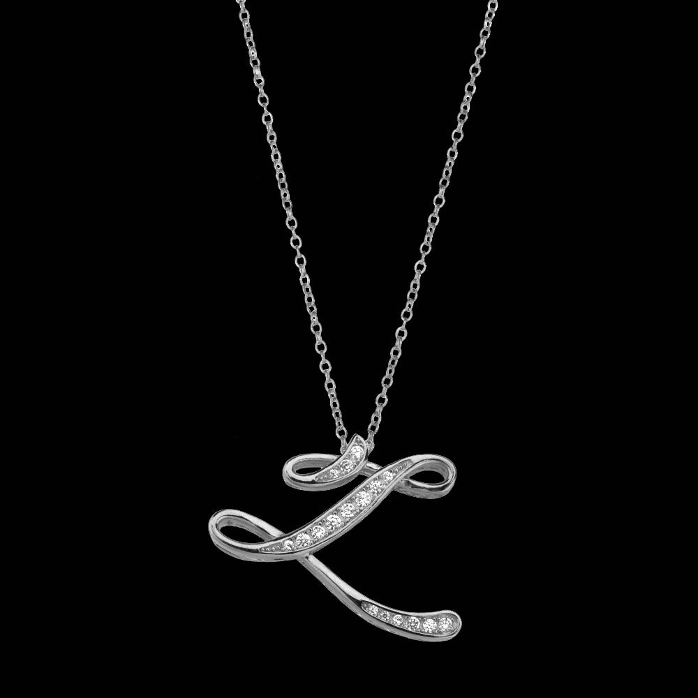 ANDYWEN 925 Sterling Silver Gold Long Chain Alphabet 26 Leter A W Pendant K H I image 45