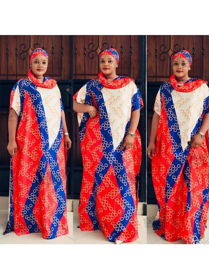 Length:150cm,Bust:190cm Free Size New Chiffon Super African Dashiki Traditio image 7