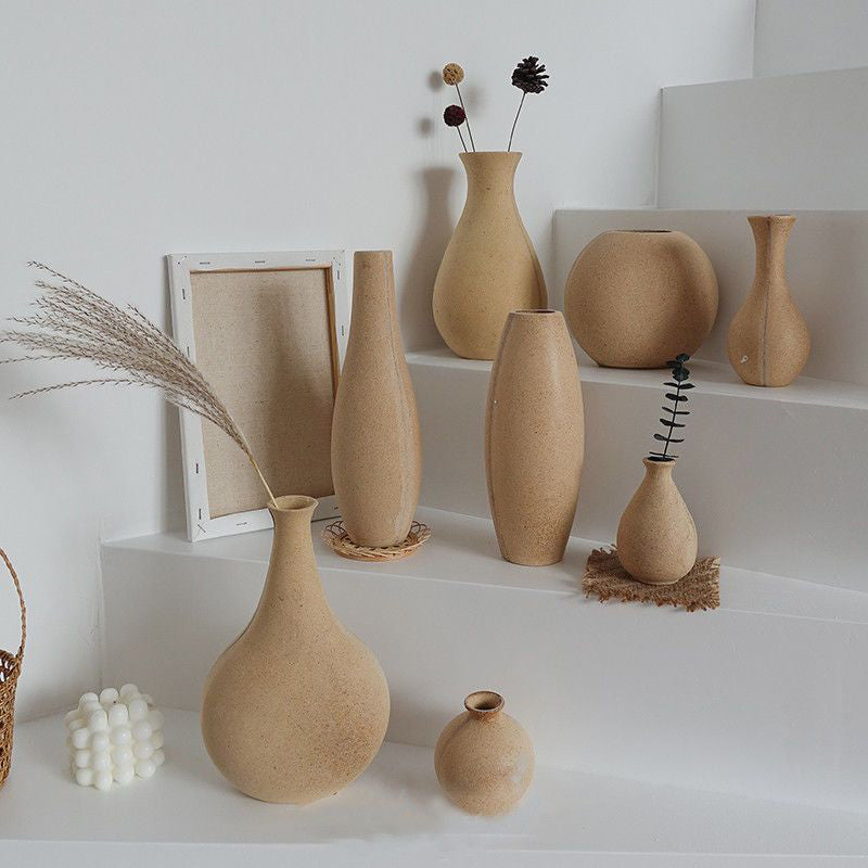 Ins Style Wooden Small Vase Natural Solid Wood Flower Vases Home Office Table A image 6