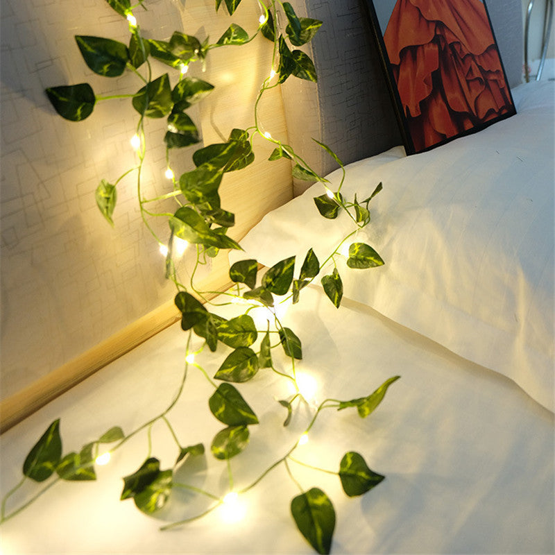 Flower Green Leaf String Lights Artificial Vine Fairy Lights Battery Powered Ch image 8