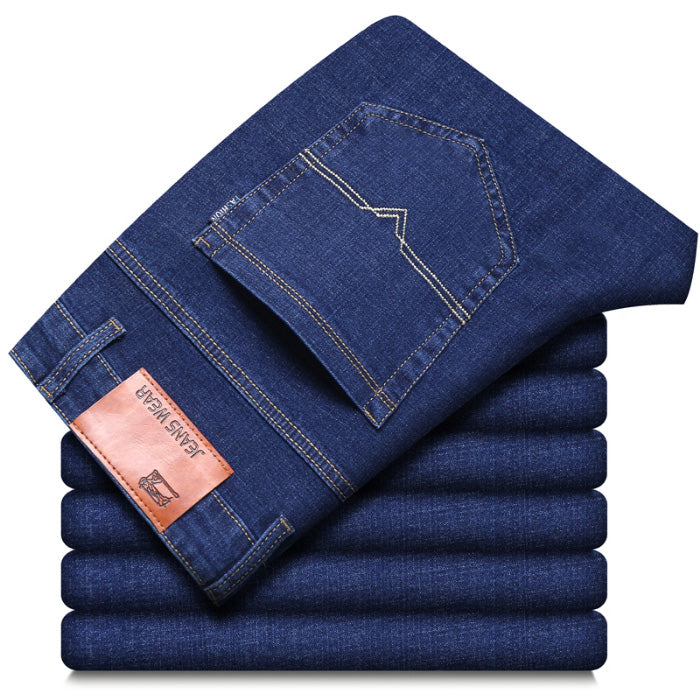 2024 NEW Men's Classic Style Casual Stretch Slim Jean Pants Male Brand Denim Tr image 0