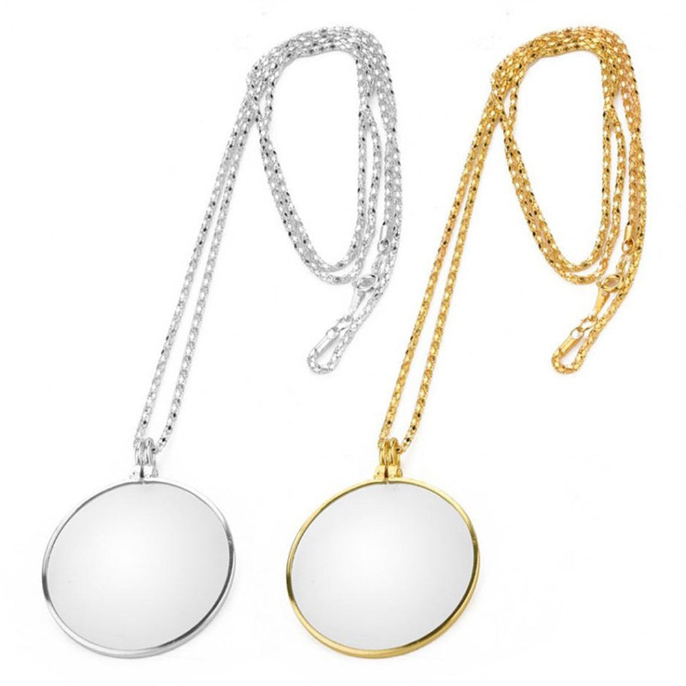 Decorative Monocle Necklace With 5x Magnifier Magnifying Glass Pendant Gold image 5
