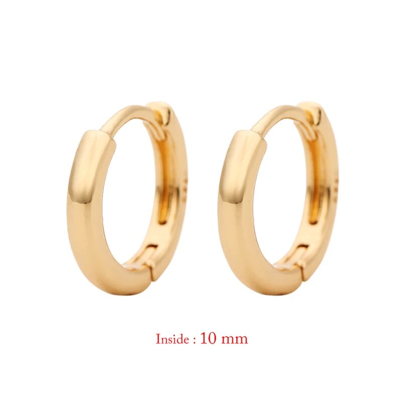 1Pair Single Minimal Gold Color Tiny Cartilage Hoop Earrings Stainless Steel Tr image 3