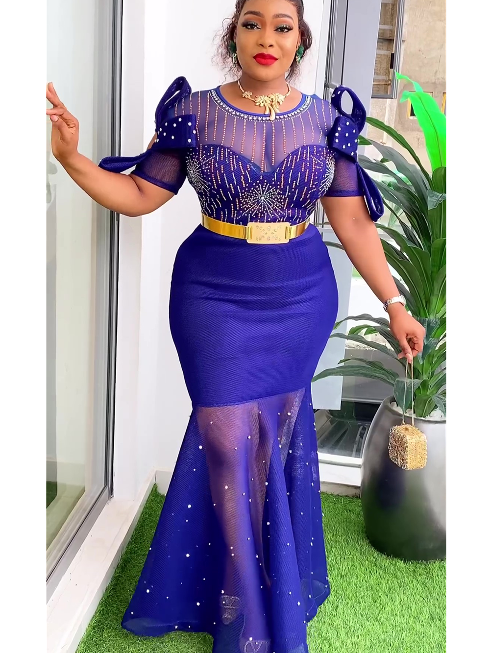 Plus Size African Party Dresses for Women Dashiki Ankara Turkey Wedding Evening image 0