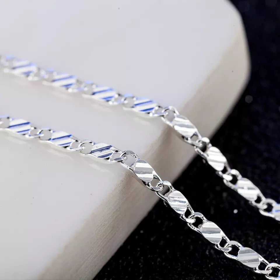 Fashion 18k Gold Necklace 2MM 16/18/20/22/24/26/28/30 Inch Side Chain Necklace image 1