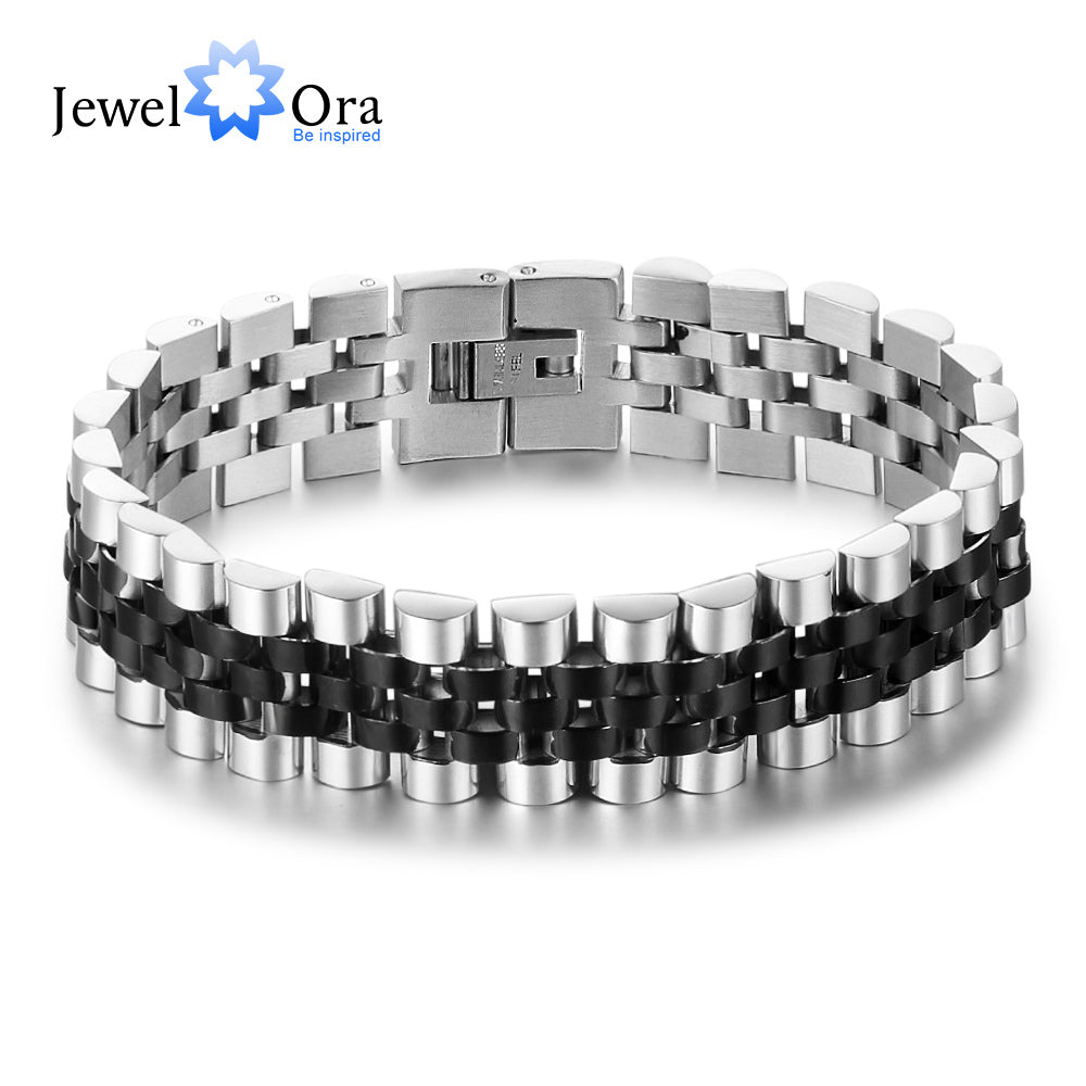Luxury Gold Color Stainless Steel Bracelet 200mm Wristband Men Jewelry Bracelet image 4