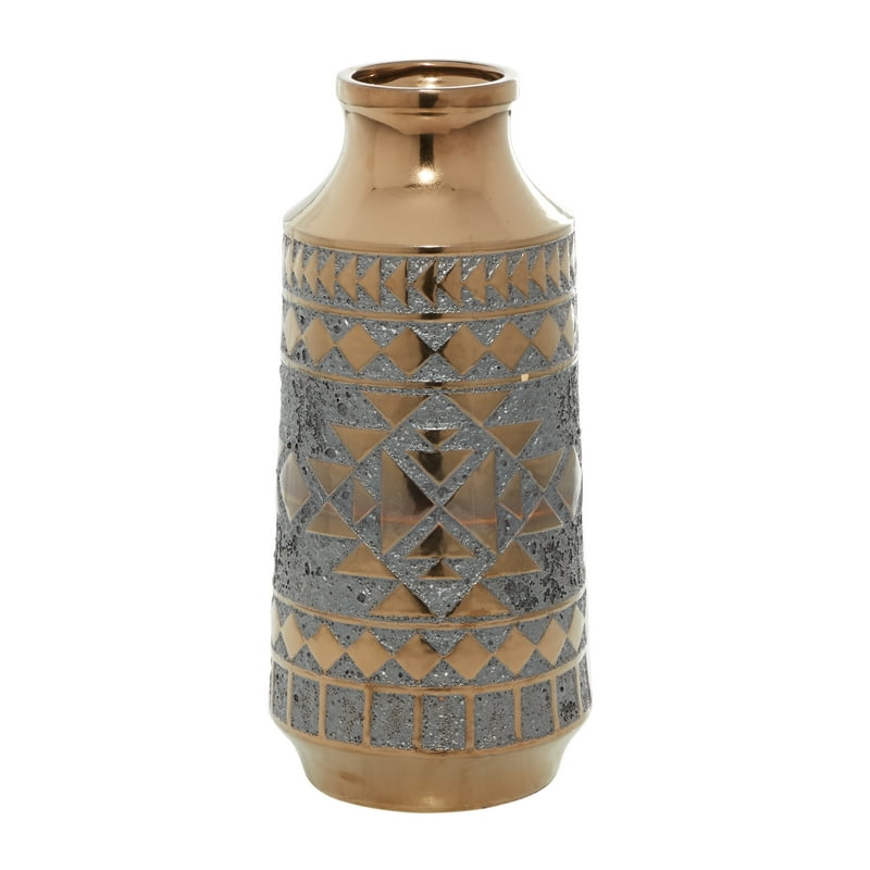Tribal Gold Porcelain Vase image 1
