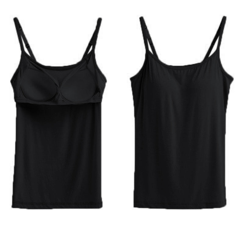 Women Camisole Vest Underwear Summer Soft Tank Top Bra Spaghetti Strap Modal Sl image 18