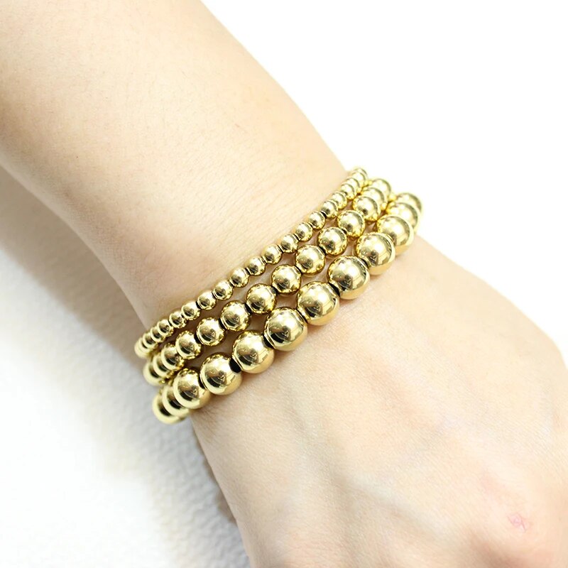 Fashion Jewelry 18K Gold Plated Waterproof Metal Ball High Quality Smooth Diame image 13