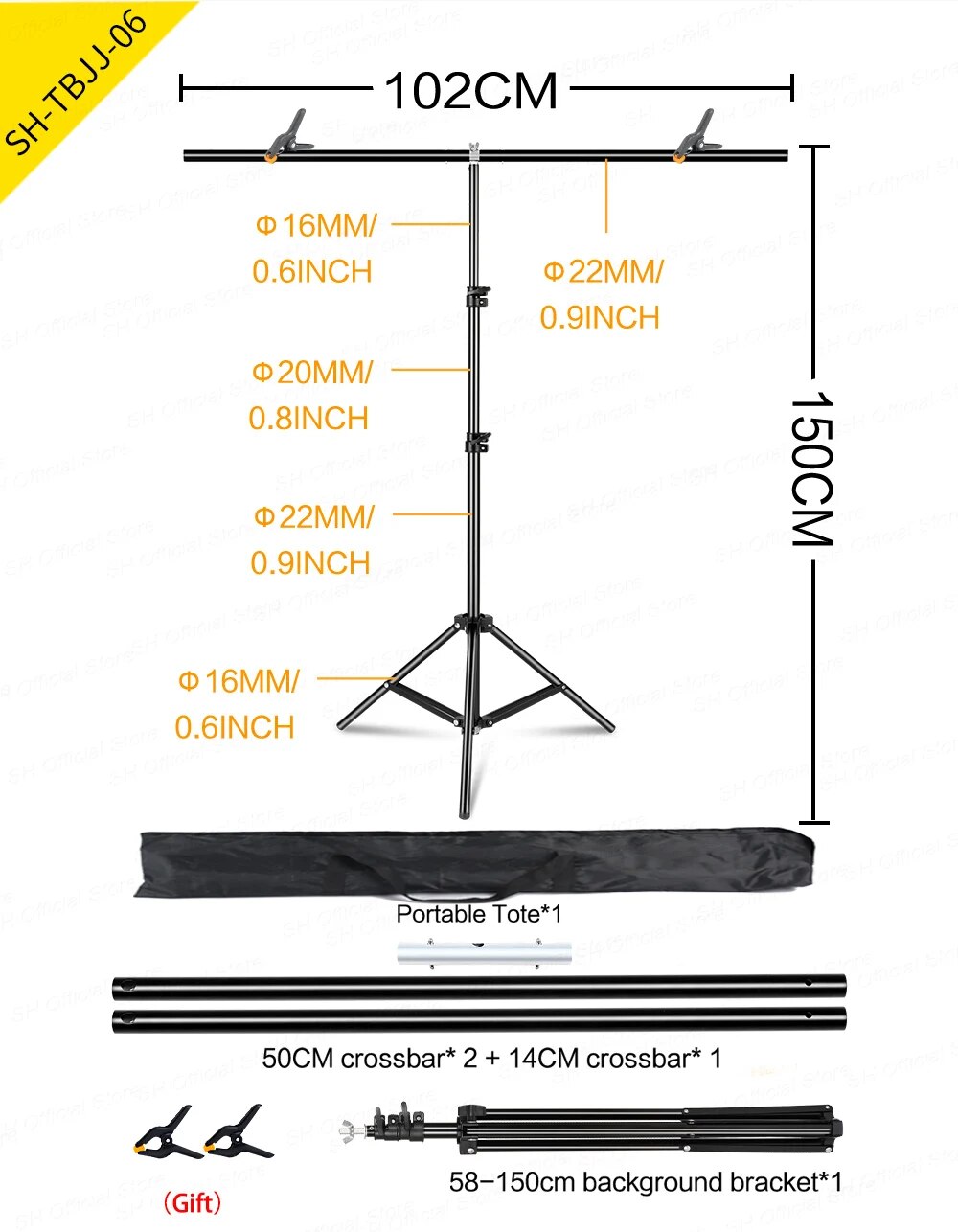 T Stand Background for Backdrop Wall Photography Adjustable Support System Phot image 5