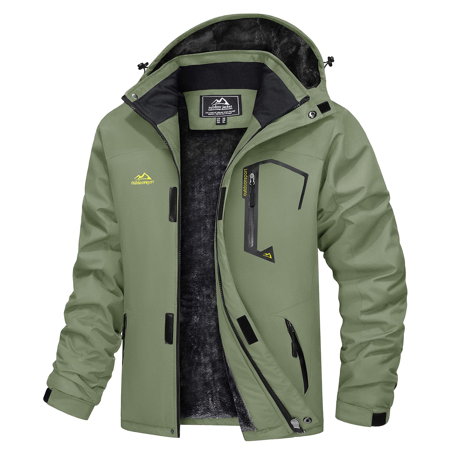 MAGCOMSEN Men's Hooded Fleece Ski Jacket Waterproof Thermal Thick Warm Parka Co image 6
