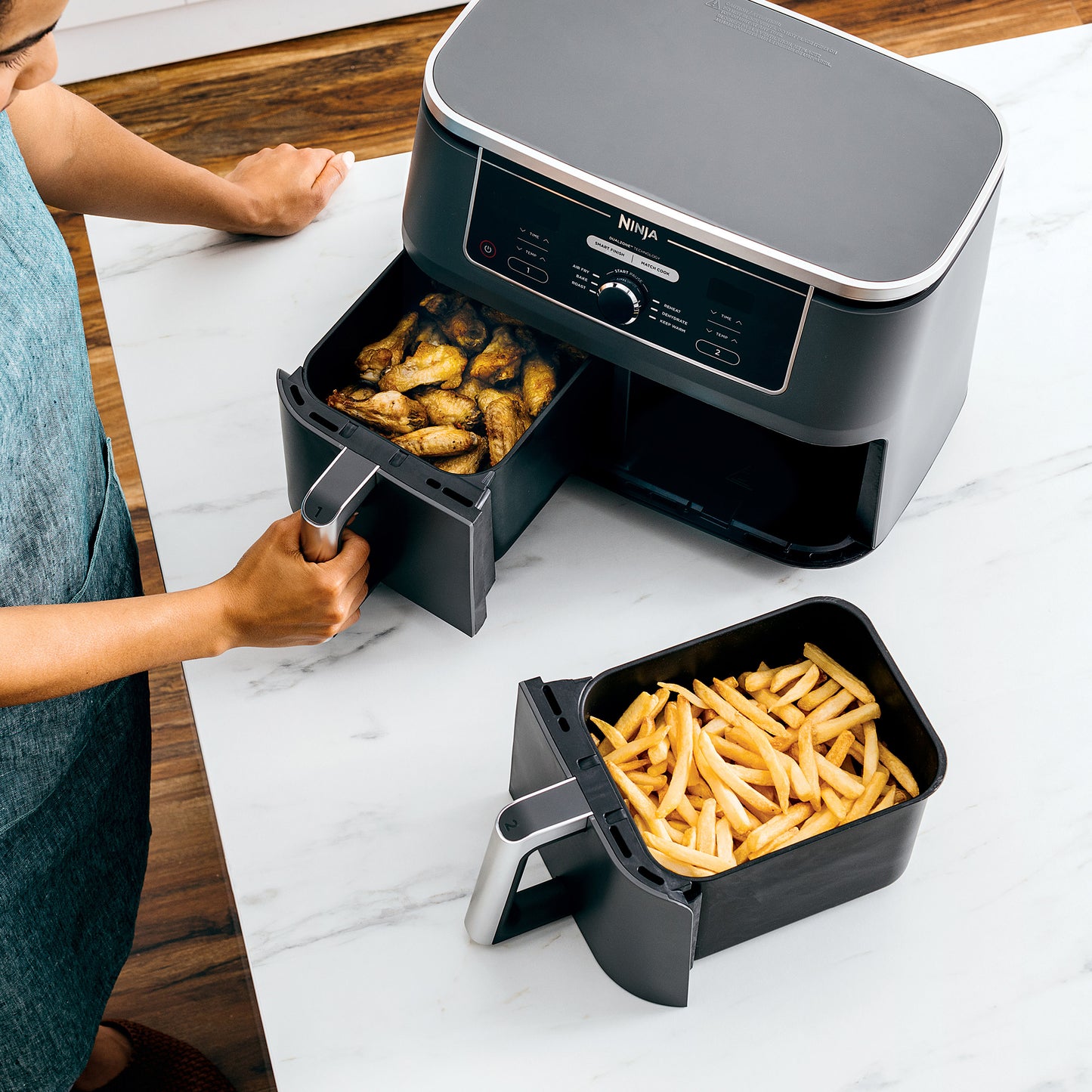 Ninja Foodi 6-in-1 10-qt. XL 2-Basket Air Fryer with DualZone Technology image 6