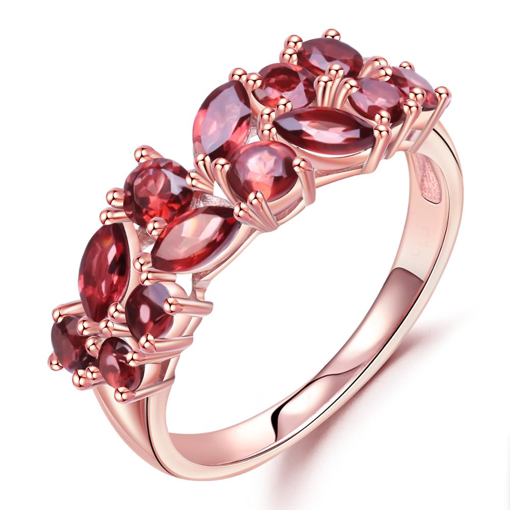 GEM'S BALLET 925 Sterling Silver Rose Gold Plated Wedding Band 2.47Ct Natural image 5