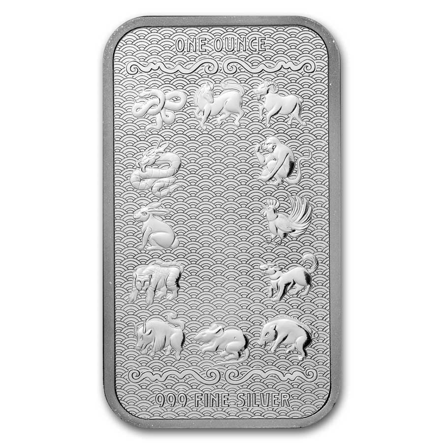 1 oz Silver Bar - 2024 APMEX Year of the Dragon (Series 2) image 1