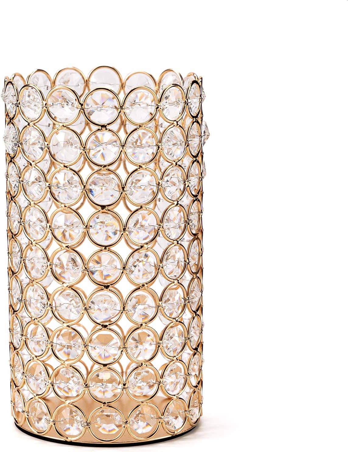 Christams Home decorative Gold Crystal Cylinder Flower Vase,Wedding Table Cent image 1