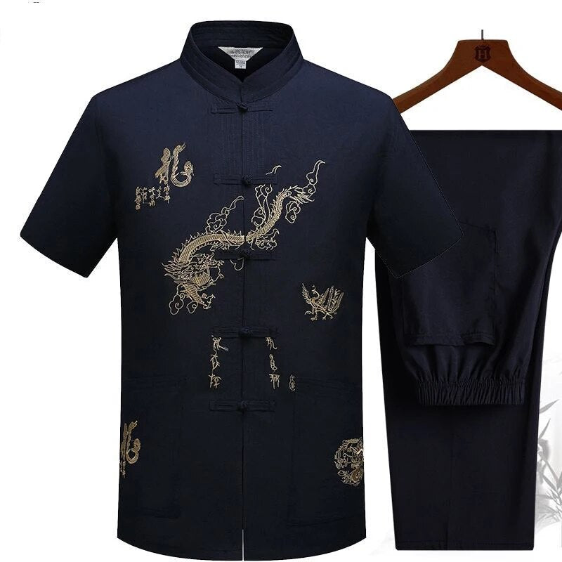 Chinese Traditional Tang Clothing Kung Fu Suit Fashion Casual Embroidery T-shir image 7