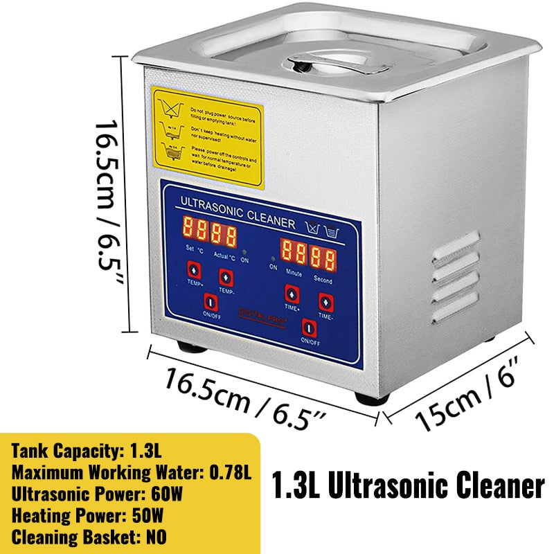 VEVOR 1.3L 2L 3L 6L 10L 15L 22L 30L Ultrasonic Cleaner Lave-Dishes Portable Was image 8