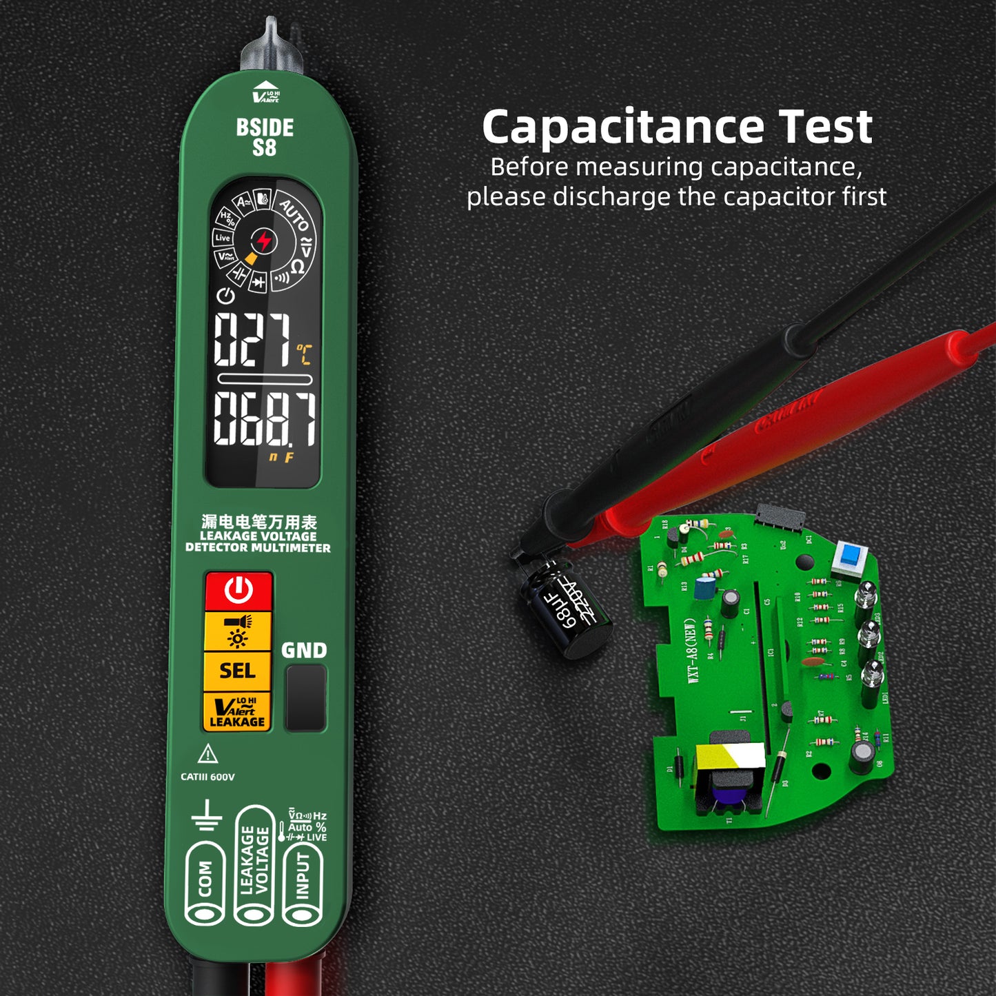 BSIDE New Multifunction Electric Pen Autorange DC AC Voltage Smart Multimeter C image 3